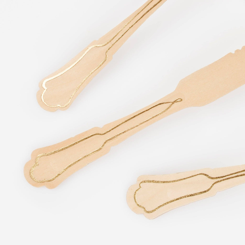 Gold Foil Birch Cutlery Set