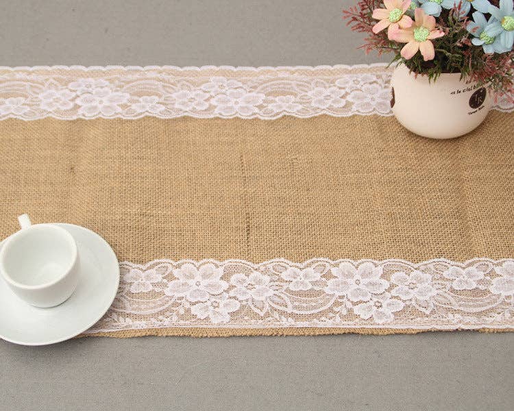 Burlap & Lace Table Runner