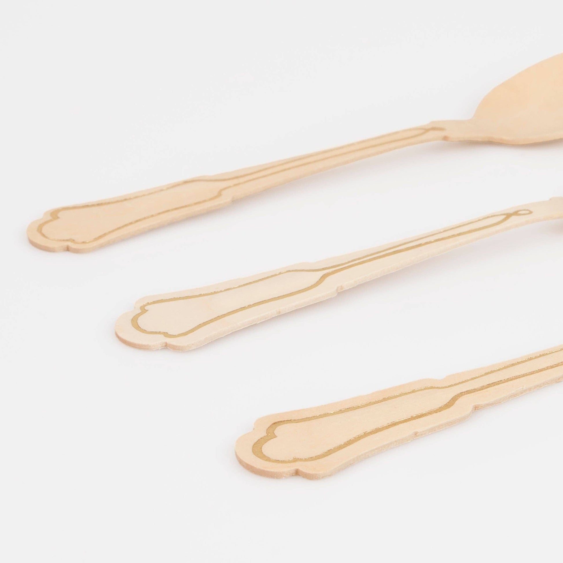 Gold Foil Birch Cutlery Set