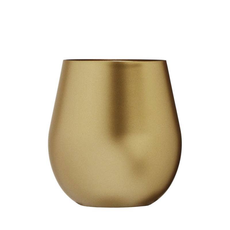 Gold Matte Stemless Glass