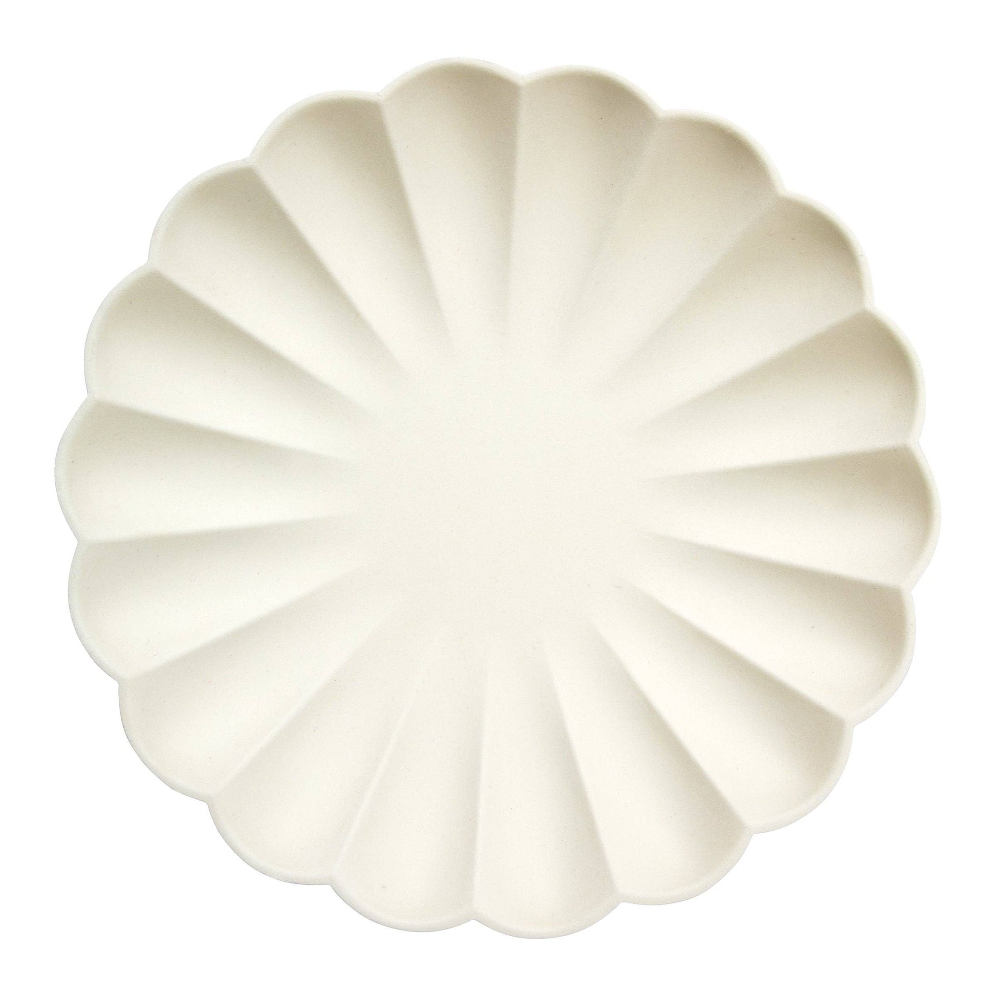 Cream Fluted Dinner Plates