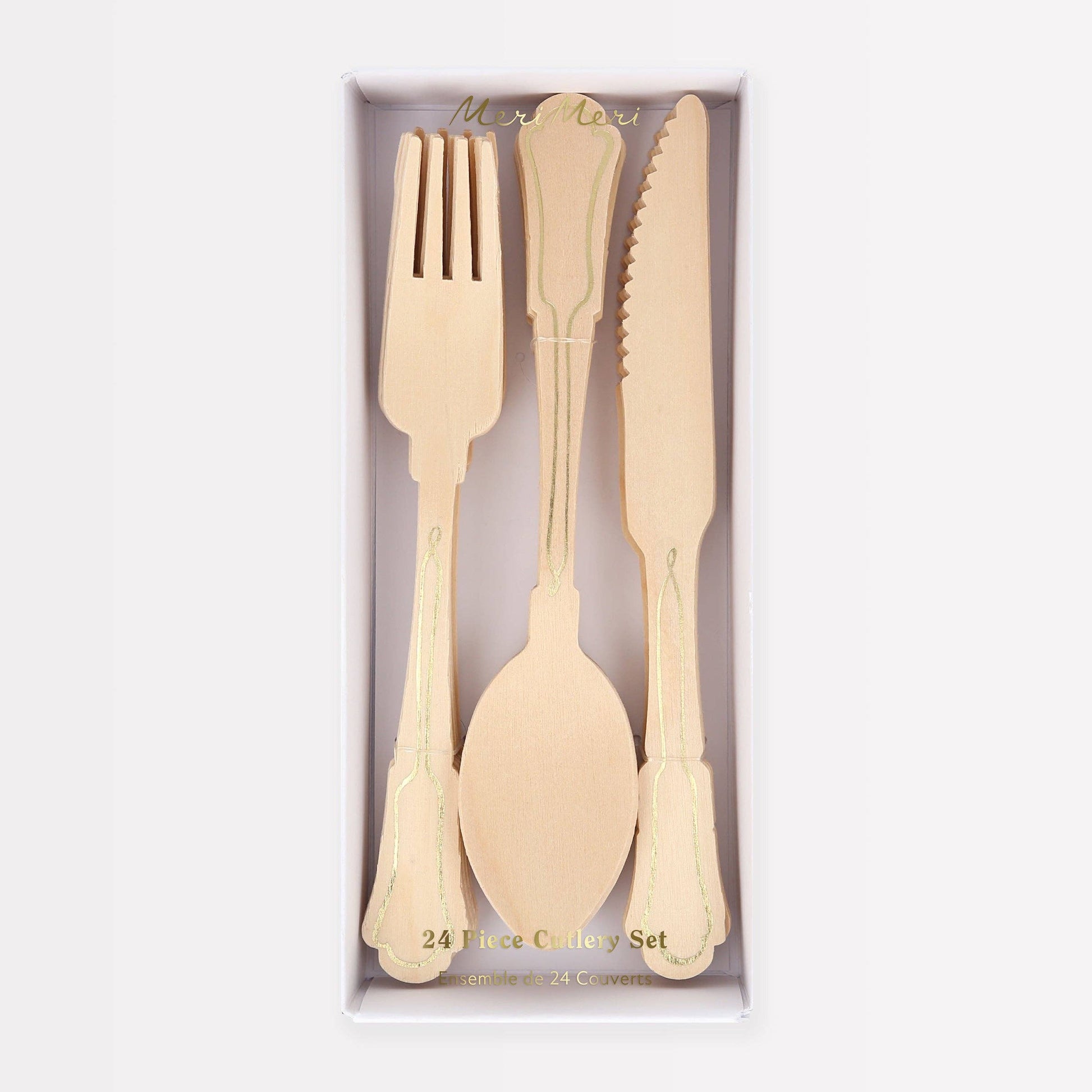 Gold Foil Birch Cutlery Set
